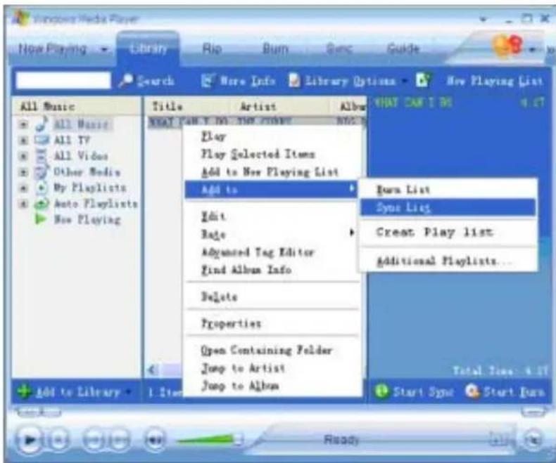 Windows Media Player New Playing Library Rip Burn Sync Guide Search Here Info Library Options New Playing List All Music Title Artist Album WHAT CAN 1:01 ALL Music ALL TV ALL Video Other Media My Playlists Auto Playlists New Playing Add to Edit Base Advanced Tag Editor Find Album Info Delete Properties Open Containing Folder Jump to Artist Jump to Album Turn List Sync List Create Play list Additional Playlists... Add to Library 1 item Total Tools: 4.07 Start Sync Start Turn