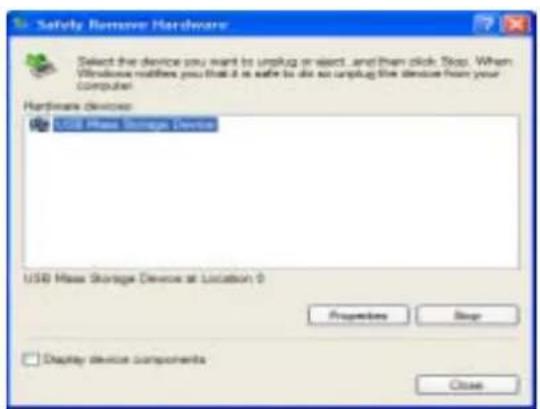 Safety Remove Hardware Select the device you want to unplug in object, and then click Stop. When Windows notifies you that it is safe to do so unplug the device from your computer. Hardware Devices: USB Max Storage Devices USB Max Storage Devices at Location 0 Properties Stop Display device components Close