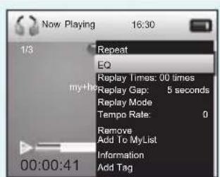 Now Playing 16:30 1/3 Repeat EQ Replay Times: 00 times Replay Gap: 5 seconds Replay Mode Tempo Rate: 0 Remove Add To MyList Information Add Tag my the 00:00:41