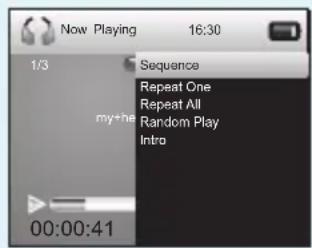 Now Playing 16:30 1/3 Sequence Repeat One Repeat All my+he Random Play Intro 00:00:41