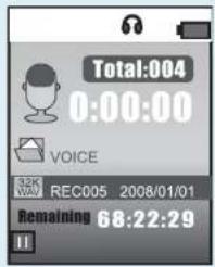 Total:004 0:00:00 VOICE REC005 2008/01/01 Remaining 68:22:29