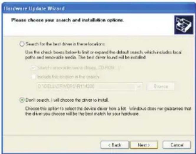 Hardware Update Wizard Please choose your search and installation options. Search for the best driver in these locations: Use the check boxes below to limit or expand the default search, which includes local paths and removable media. The best driver found will be installed. ✓ Search removable video (http://CD-ROM...) ✓ Include this location in the search 010000000000000000000000000000000000000000000000000000000000000000000000000000000000000000000000 Don't search. I will choose the driver to install. Choose this option to select the device driver here a lot. Windows does not guarantee that the driver you choose will be the best match for your hardware. < Back Next > Cancel
