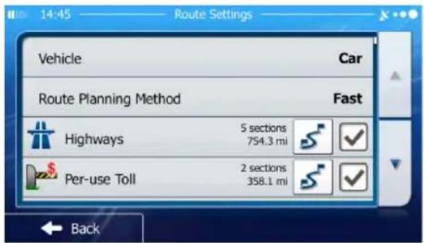 JENSEN VX6628 - Changing the Road Types Used in Route Planning - 2