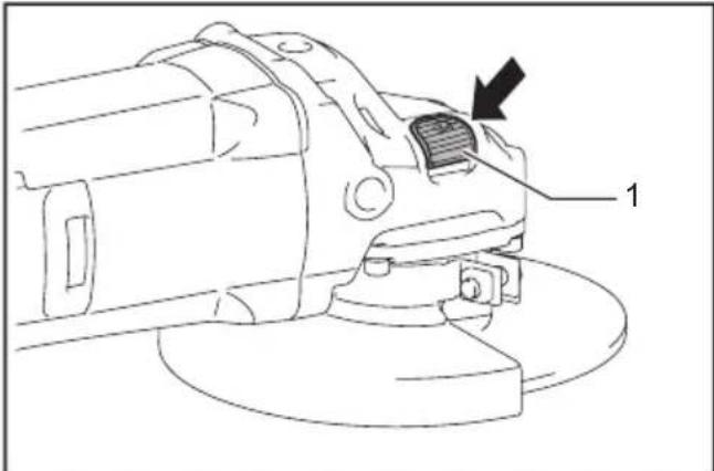 Technical diagram of a mechanical device with labeled component '1' and an arrow indicating a specific feature.