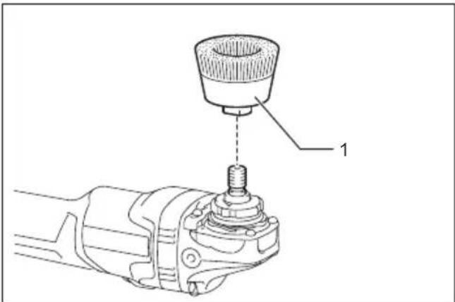 Technical diagram of a mechanical assembly with labeled component '1'