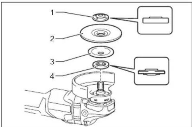 Technical diagram of a mechanical assembly with numbered parts, likely illustrating a gear or motor assembly.