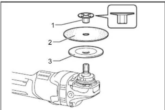 Technical diagram of a mechanical assembly with numbered components and a close-up view of the component.