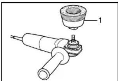 Technical line drawing of a mechanical component with a cylindrical housing and a cylindrical shaft (no text or symbols)