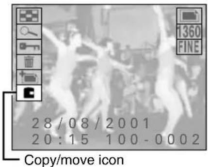 SANYO IDC-1000ZE - Press ▲ or ▼ on the arrow button to select the copy/move icon ☐ and press the SET button. - 1