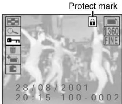 SANYO IDC-1000ZE - Press ▲ or ▼ on the arrow button to select the protect icon ☐ and press the SET button. - 2