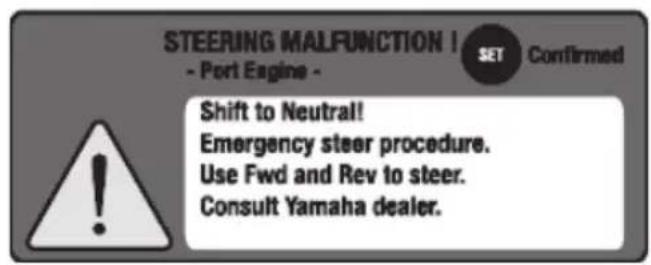YAMAHA Heml Master (2017) - One engine steering malfunction alert - 1