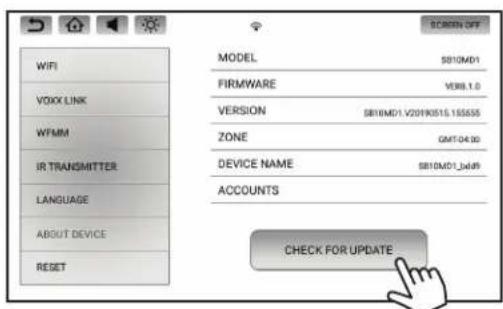 AUDIOVOX AVXSB10UHD2 - ABOUT DEVICE - CHECK FOR UPDATE - 2