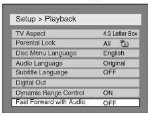 SHARP DV-SR45U - Fast Forward with Audio (Default : OFF) - 1