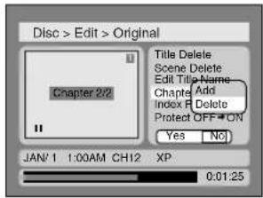 SHARP DV-SR45U - Editing DVD-RW discs in VR mode (Original) (cont'd) - 1