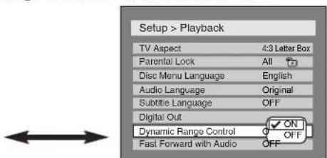SHARP DV-SR45U - Dynamic Range Control (Default : ON) - 2