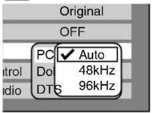 SHARP DV-SR45U - Settings for PCM (Default :Auto) - 1