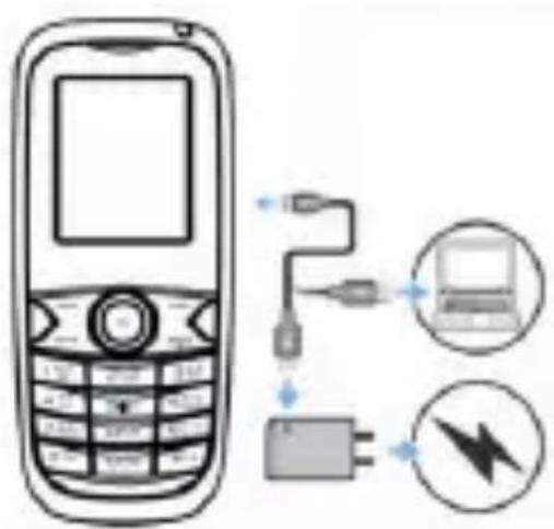 Micromax C210 - Charge the Battery via Power Socket or USB - 1