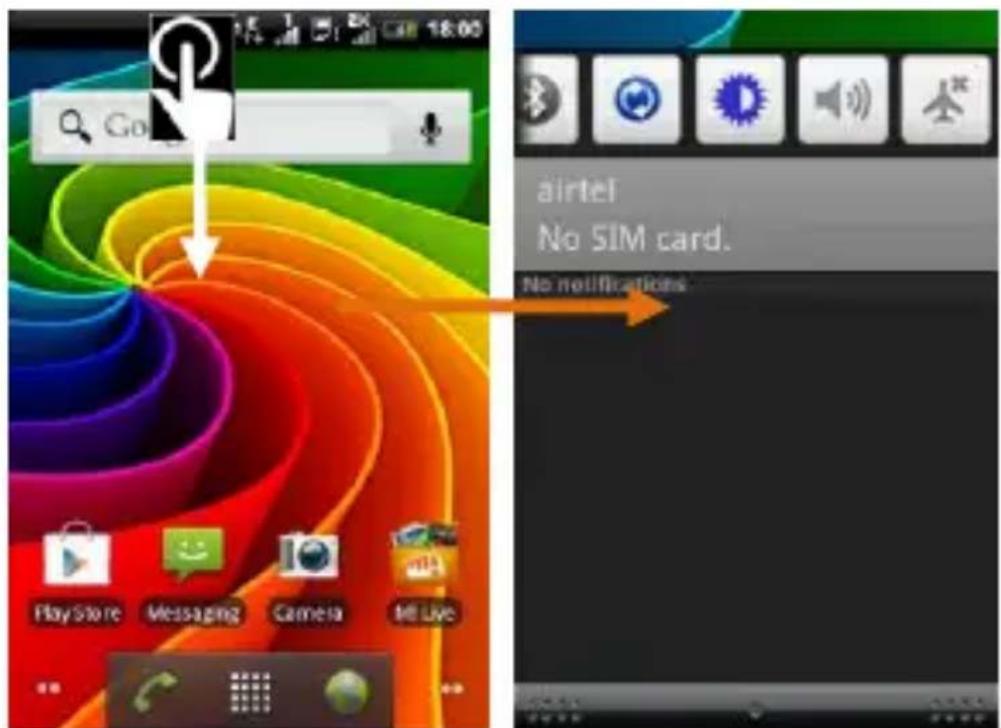 Micromax Bolt A51 - OPEN THE NOTIFICATIONS PANEL - 1