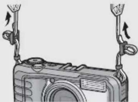 RICOH Caplio G600 - Attaching the neck strap to the camera - 1