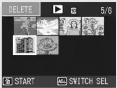 DELETE 5/6 START ADV SWITCH SEL