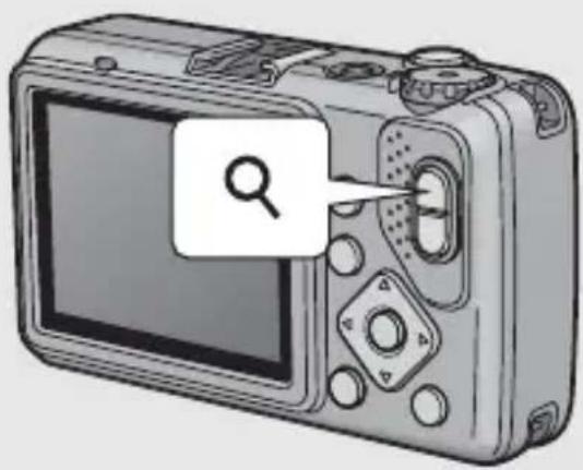 RICOH Caplio G600 - Press the 🔒 (Enlarged View) button. - 1