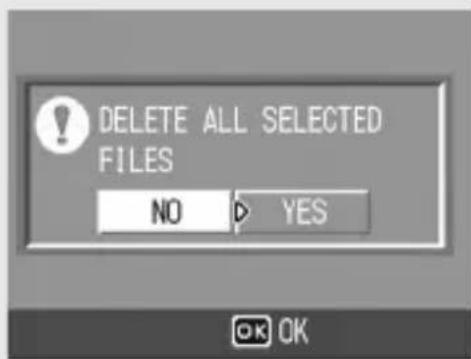 DELETE ALL SELECTED FILES NO YES OK OK