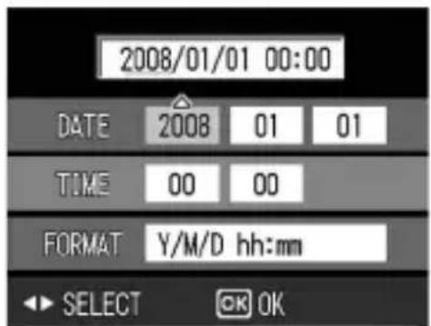 2008/01/01 00:00 DATE 2008 01 01 TIME 00 00 FORMAT Y/M/D hh:mm SELECT OK