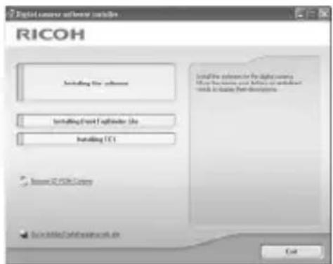 Digital camera software version RICOH Installing file software Installing tool Explorer file Installing (C:) Install RICOH System Install RICOH System Cut