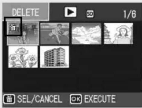 DELETE 1/6 SEL/CANCEL OK EXECUTE