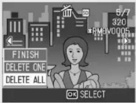 FINISH DELETE ONE DELETE ALL OK SELECT 5/7 320 *RMOV0005