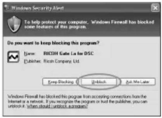Windows Security Alert To help protect your computer. Windows Firewall has blocked some features of this program. Do you want to keep blocking this program? Name: RICDH Gate La for DSC Publisher: Rich Company, Ltd. Keep Blocking Unblock Ask Me Later Windows Firewall has blocked this program from accessing connections from the Internet or a network. If you recognize the program or trust the publisher, you can unlock it. When should I unblock a program?