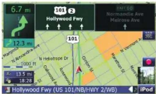 6.7 mi 101 2 Hollywood Fwy EXIT GB Normandle Ave Melrose Ave 12.3 mi N Heliotrope Dr Oxford St Marathon St N Vermont Ave 1000 ft Oakwood Ave Riverside Ave 13.5 mi 18:28 Hollywood Fwy (US 101/NB/HWY 2/WB) iPod