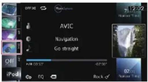 OFF 34 MusicSoftware AVIC Navigation Go straight OFF iPod EQ Rock 02:31 Monitor Time
