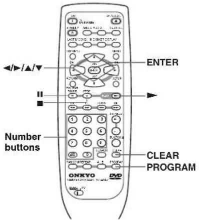 Number buttons ENTER CLEAR PROGRAM