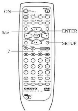 ON 5/∞ 7 ENTER SETUP ONKOY