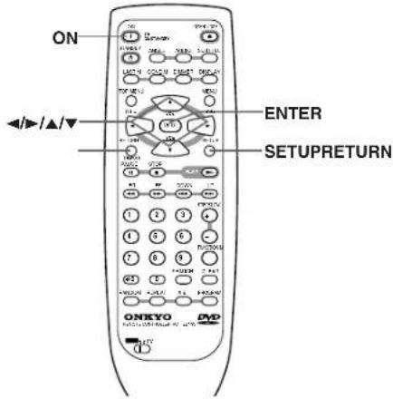 ON OFF/START START SETUP/RETURN ENTER SETUPRETURN ONKOYO DVD