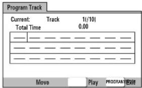 Program Track Current: Track 1(1/10) Total Time 0.00 Move Play PROGRAM 进行
