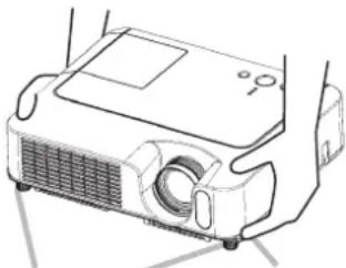 HITACHI CP-X251UF - Adjusting the projector's elevator - 1