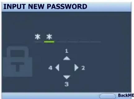 INPUT NEW PASSWORD * * 1 4 2 3 BackME