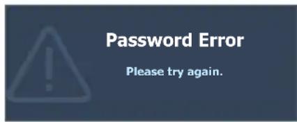 Password Error Please try again.