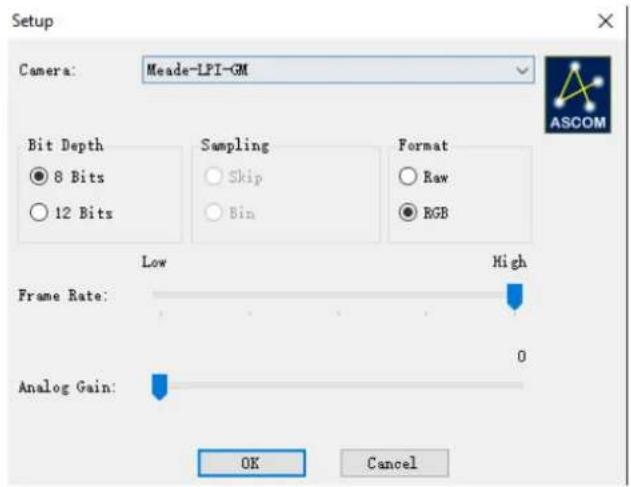MEADE LPI-GC - ✨ Using the ASCOM driver in SharpCap - 2