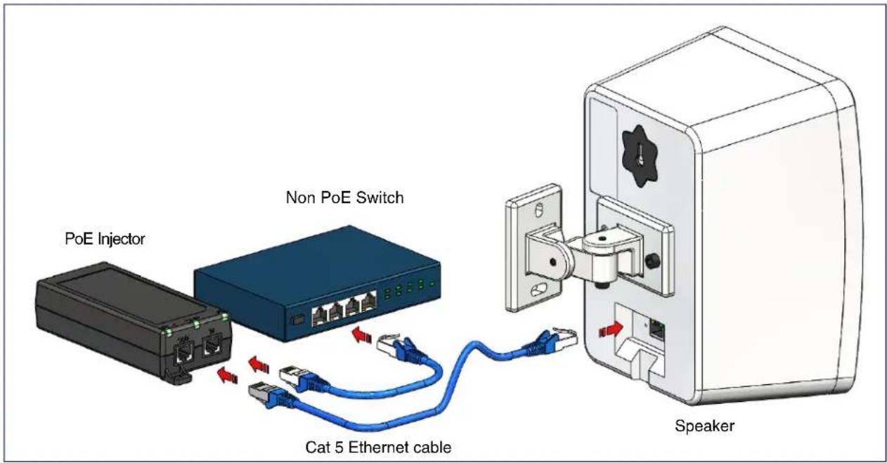 CyberData Systems 011487 - Multicast Wall Mount Speaker (with PoE Injector) to a 802.3af Compliant PoE Switch - 1
