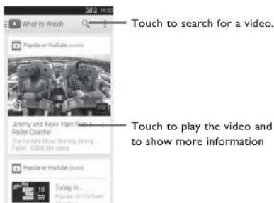 ALCATEL OneTouch Evolve 2 - To access this function, touch Applications icon from the Home screen, then touch YouTube - 1