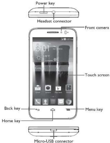 ALCATEL OneTouch Evolve 2 - Keys and connectors - 1