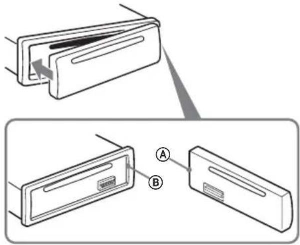 SONY CDX-GT255 - Attaching the front panel - 1