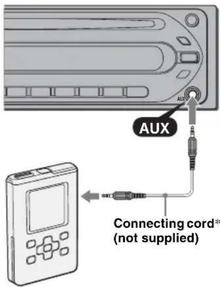 SONY CDX-GT255 - Connecting the portable audio device - 1