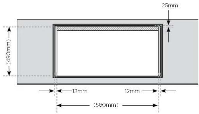 (490mm) 12mm (560mm) 12mm 25mm