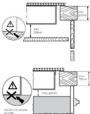 Insulation above threshold min 20mm min 25mm min 25mm min 25mm