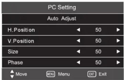 THOMSON 50TM5090 - PC Setting (Only for PC Mode) - 1