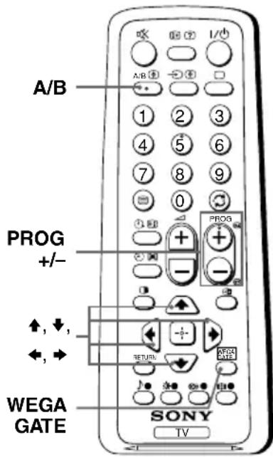 A/B PROG +/- WEGA GATE SONY TV